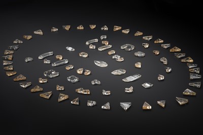 Lot 205 - A RARE 78-PIECE ROCK CRYSTAL FUNERARY MASK, HAN DYNASTY OR LATER