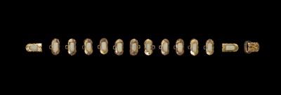 Lot 51 - A SET OF FIFTEEN WHITE JADE AND GILT-BRONZE HARNESS ELEMENTS, LIAO DYNASTY