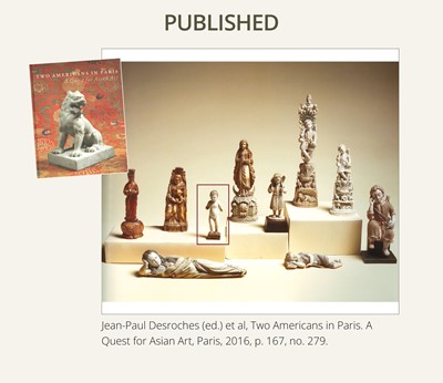 Lot 124 - AN INDO-PORTUGUESE IVORY FIGURE OF THE INFANT CHRIST, GOA, SECOND HALF OF THE 17TH CENTURY