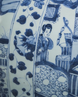 Lot 26 - A LARGE BLUE AND WHITE ‘LADIES’ JAR AND COVER, KANGXI PERIOD