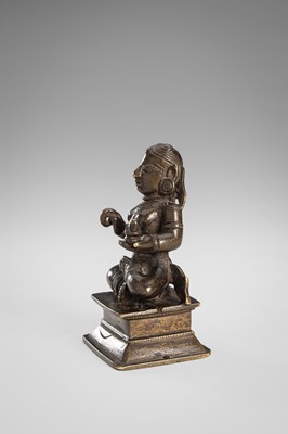 Lot 1259 - A BRONZE FIGURE OF LINGAYAT SAINT DANNAMA, INDIA, 19TH CENTURY