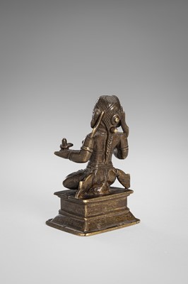 Lot 1259 - A BRONZE FIGURE OF LINGAYAT SAINT DANNAMA, INDIA, 19TH CENTURY