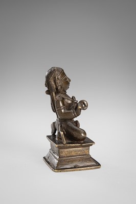 Lot 1259 - A BRONZE FIGURE OF LINGAYAT SAINT DANNAMA, INDIA, 19TH CENTURY