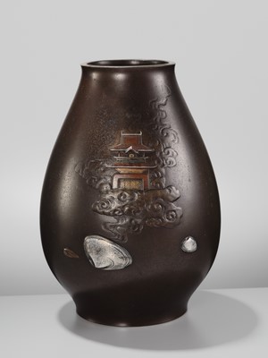 SEIGYOKU: A RARE BRONZE ‘CLAM’S DREAM’ VASE