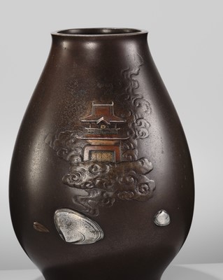 SEIGYOKU: A RARE BRONZE ‘CLAM’S DREAM’ VASE