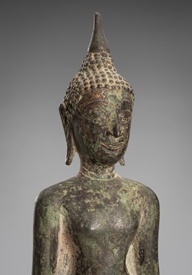 Lot 1325 - A BRONZE FIGURE OF BUDDHA SHAKYAMUNI, AYUTTAYA STYLE, 19TH CENTURY