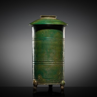 Lot 193 - A GREEN GLAZED POTTERY MODEL OF A GRANARY, HAN DYNASTY