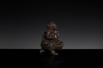 A BAMBOO FIGURE OF LIU HAI AND HIS THREE-LEGGED TOAD, 18TH CENTURY