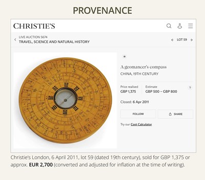 A GEOMANCER’S COMPASS, LUOPAN, BY FANG XIU-SHUI, CIRCA 1850