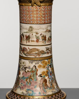 Lot 226 - OKAMOTO RYOZAN FOR THE YASUDA COMPANY: A FINE SATSUMA CERAMIC VASE