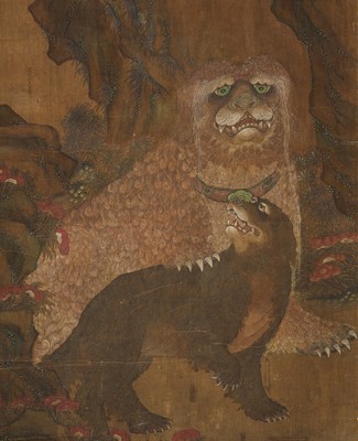 Lot 557 - ‘AUSPICIOUS LIONS’, ATTRIBUTED TO BIAN JINGZHAO, 17TH CENTURY