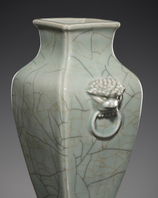 Lot 535 - A GUAN-TYPE ARCHAISTIC VASE, FANGHU, 18TH-19TH CENTURY