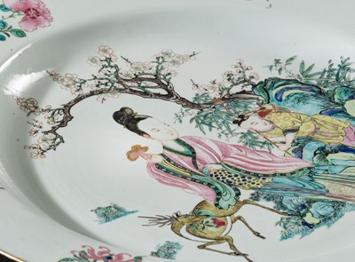 A FAMILLE-ROSE ‘MAGU’ DISH, ENGRAVED JOHANNEUM MARK N=183-I, YONGZHENG PERIOD