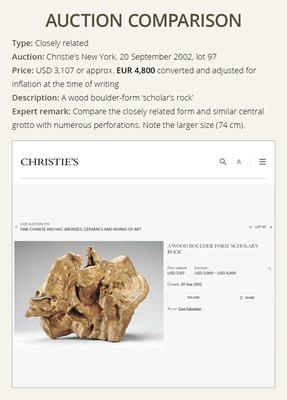 A MAGNIFICENT ROOTWOOD ‘SCHOLAR'S ROCK’, QING DYNASTY