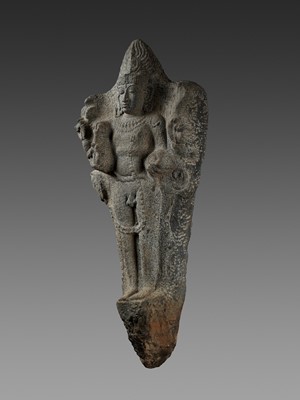 Lot 738 - A MONUMENTAL GRANITE FIGURE OF SHIVA, CHOLA PERIOD