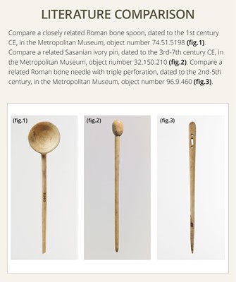 Lot 172 - A GROUP OF THIRTEEN BONE SPOONS, NEEDLES, AND PINS, 1ST MILLENNIUM AD OR EARLIER
