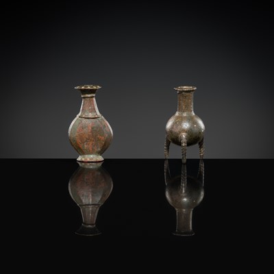 Lot 165 - A GROUP OF TWO MINIATURE BRONZE VESSELS, CIRCA 2ND CENTURY AD OR EARLIER