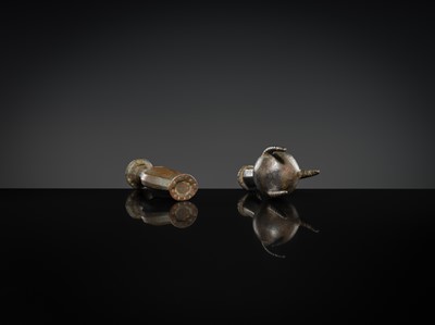 Lot 165 - A GROUP OF TWO MINIATURE BRONZE VESSELS, CIRCA 2ND CENTURY AD OR EARLIER