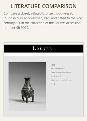 Lot 165 - A GROUP OF TWO MINIATURE BRONZE VESSELS, CIRCA 2ND CENTURY AD OR EARLIER