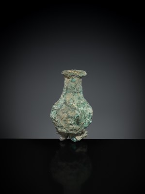 Lot 164 - A BACTRIAN BRONZE COMPARTMENTED STAMP SEAL AND A COSMETIC CONTAINER, LATE 3RD-EARLY 2ND MILLENNIUM BC