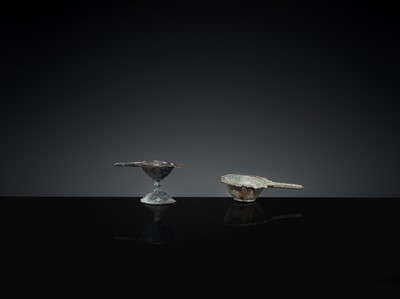 Lot 167 - A GROUP OF FOUR EARLY ISLAMIC BRONZE COSMETIC MORTARS, CIRCA 7TH-12TH CENTURY