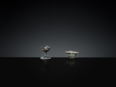 Lot 167 - A GROUP OF FOUR EARLY ISLAMIC BRONZE COSMETIC MORTARS, CIRCA 7TH-12TH CENTURY