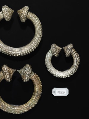 Lot 196 - A GROUP OF FOUR WHITE METAL ANKLETS, KARA, 19TH CENTURY