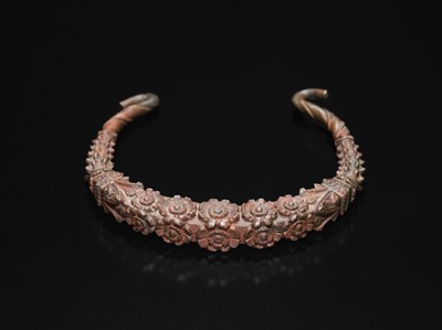 Lot 200 - A GROUP OF ONE COPPER AND TWO SILVER NECK TORQUES, 19TH-20TH CENTURY