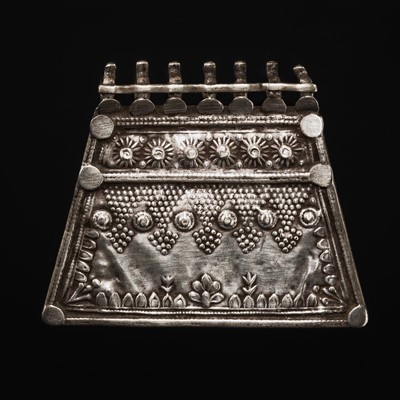 Lot 110 - A FINE GROUP OF FIVE SILVER REPOUSSÉ AMULETS, HIMACHAL PRADESH AND RAJASTHAN