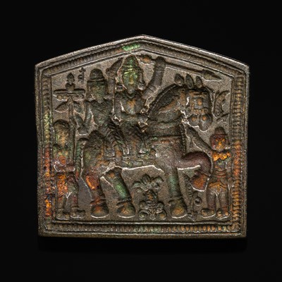 Lot 111 - A GROUP OF RARE BRONZE AND BRASS MOLDS WITH LOTUS AND ANIMALS