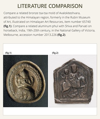 Lot 111 - A GROUP OF RARE BRONZE AND BRASS MOLDS WITH LOTUS AND ANIMALS