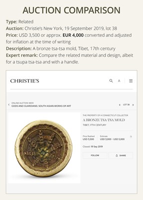 Lot 112 - A GROUP OF FIVE BUDDHIST BRONZE MOLDS WITH GANKYIL AND LOTUS