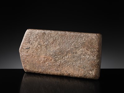 Lot 6 - A SANDSTONE PESANI (GRINDING STONE) AND GRINDER, ANGKOR PERIOD