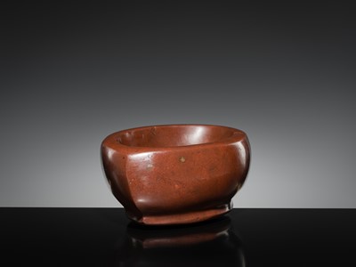 Lot 190 - A LARGE STONE BOAT-SHAPED MORTAR, 18TH-19TH CENTURY