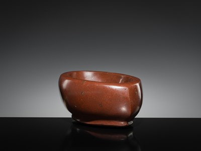 Lot 190 - A LARGE STONE BOAT-SHAPED MORTAR, 18TH-19TH CENTURY