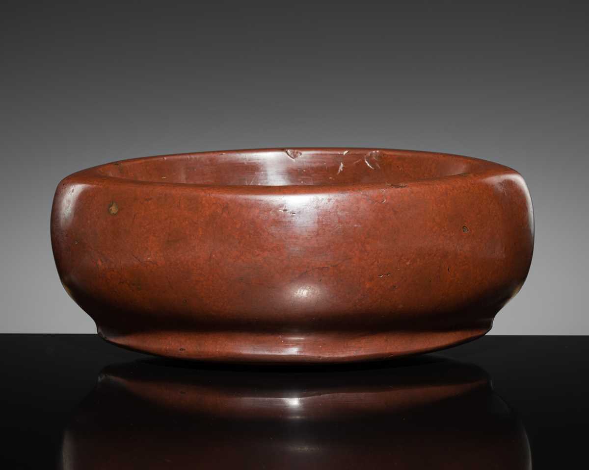 Lot 190 - A LARGE STONE BOAT-SHAPED MORTAR, 18TH-19TH CENTURY