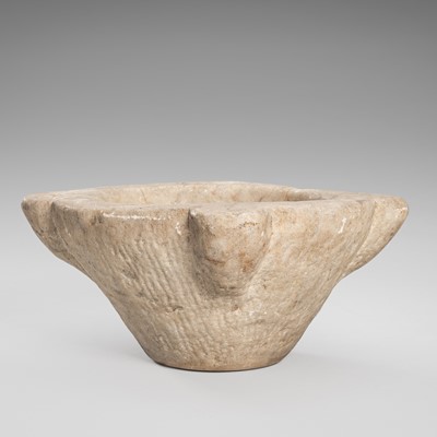 Lot 1395 - A LARGE MARBLE MORTAR, 19TH CENTURY