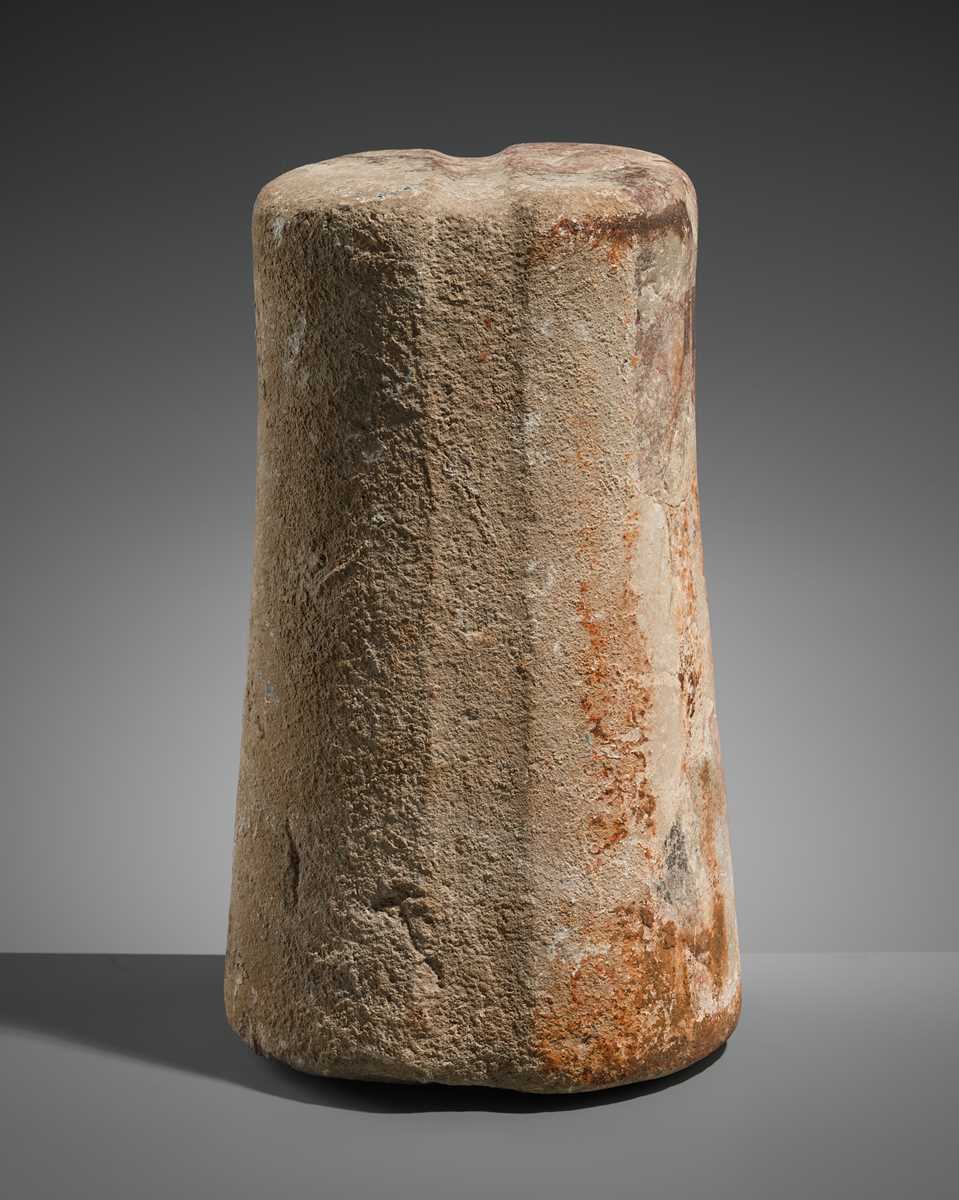 Lot 160 - A BACTRIAN LIMESTONE COLUMN IDOL, LATE 3RD TO EARLY 2ND MILLENNIUM BC