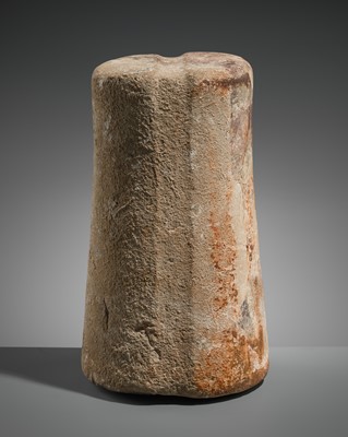Lot 160 - A BACTRIAN LIMESTONE COLUMN IDOL, LATE 3RD TO EARLY 2ND MILLENNIUM BC