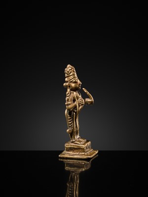 Lot 78 - A MINIATURE BRONZE FIGURE OF RAMA, 17TH-18TH CENTURY