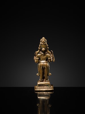 Lot 78 - A MINIATURE BRONZE FIGURE OF RAMA, 17TH-18TH CENTURY