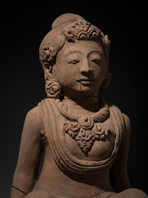 Lot 515 - A MAJAPAHIT TERRACOTTA FIGURE OF A NOBLE WOMAN