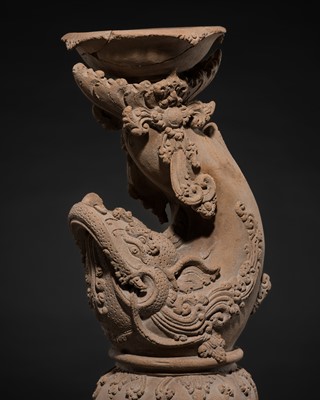 Lot 220 - A MAJAPAHIT TERRACOTTA FIGURE OF A MAKARA