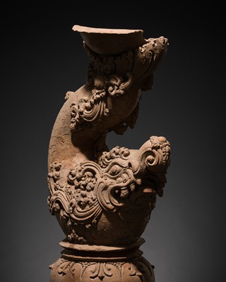 Lot 302 - A MAJAPAHIT TERRACOTTA FIGURE OF A MAKARA