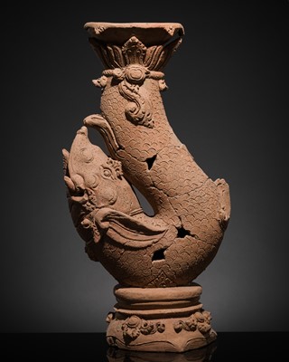 Lot 512 - A MAJAPAHIT TERRACOTTA FIGURE OF A MAKARA
