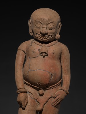 Lot 209 - A MAJAPAHIT TERRACOTTA FIGURE OF A DEMONICAL GNOME, TUYUL