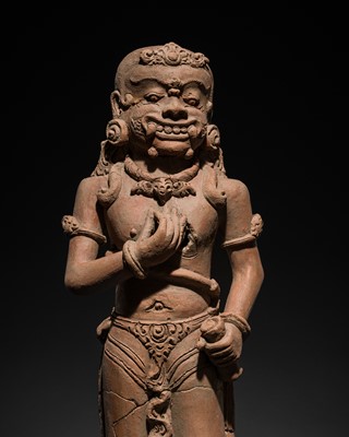 Lot 277 - A MAJAPAHIT TERRACOTTA FIGURE OF YOUNG HANUMAN