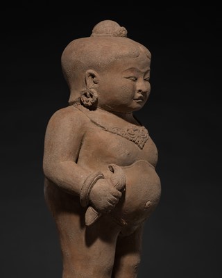 Lot 192 - A MAJAPAHIT TERRACOTTA FIGURE OF A NUDE GIRL