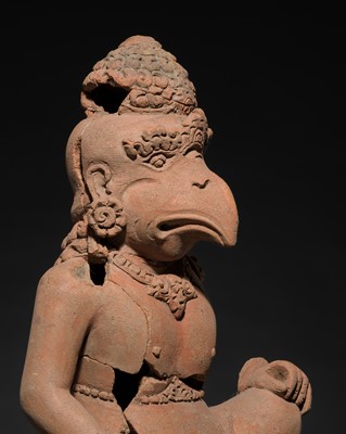 Lot 212 - A MAJAPAHIT TERRACOTTA FIGURE OF GARUDA