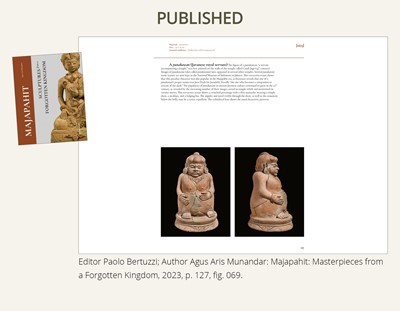Lot 479 - A MAJAPAHIT TERRACOTTA FIGURE OF A PUNAKAWAN, ROYAL SERVANT